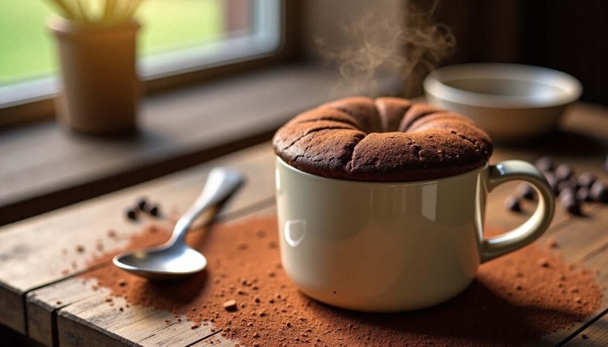 Délice express : Mug cake moelleux au chocolat en poudre