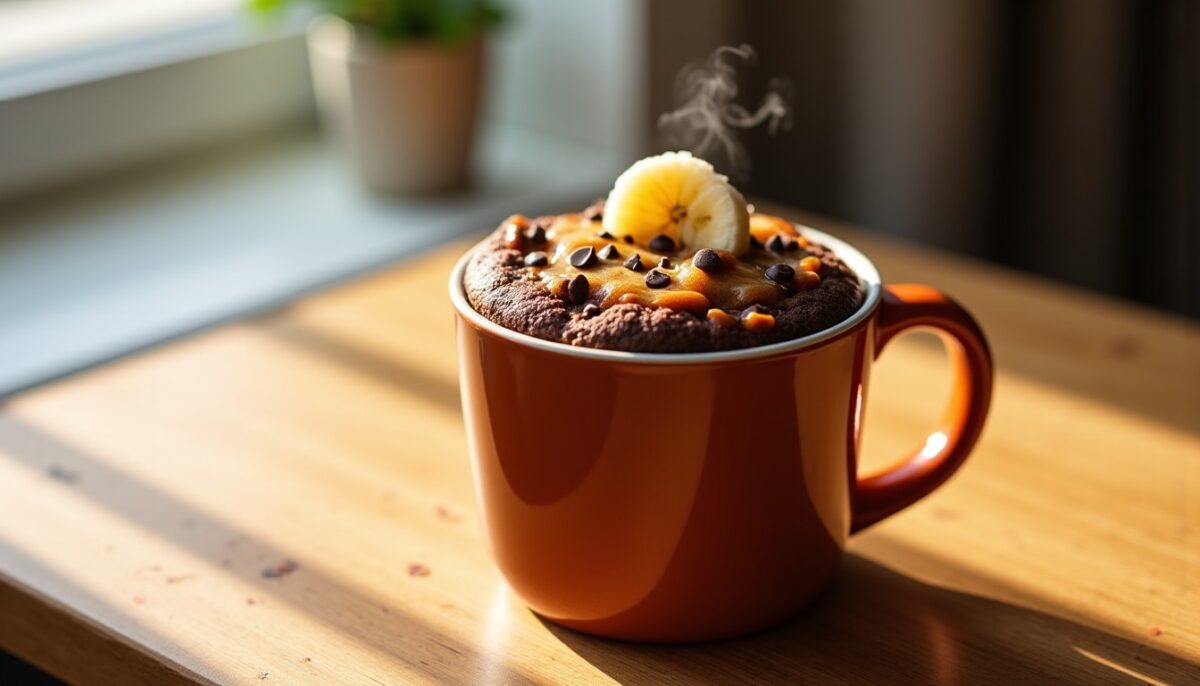 Mug Cake Banane-Chocolat : Une gourmandise express et fondante au micro-ondes